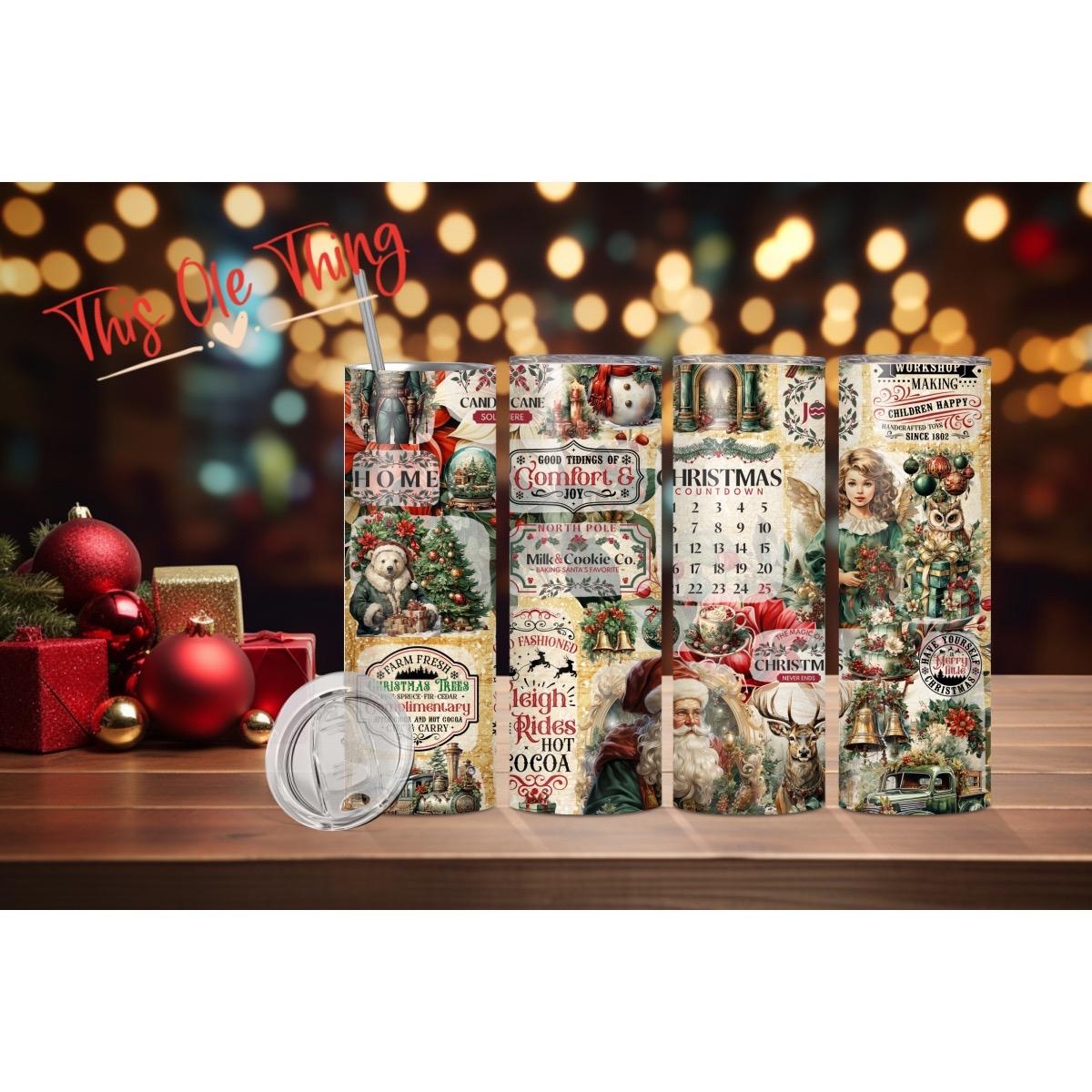 Vintage Christmas 20oz Tumbler