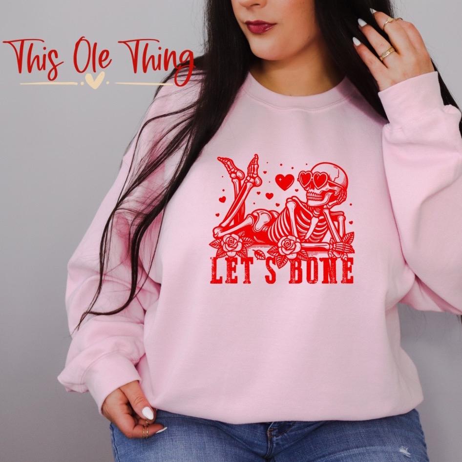 Let's Bone Valentine Crewneck Sweatshirt