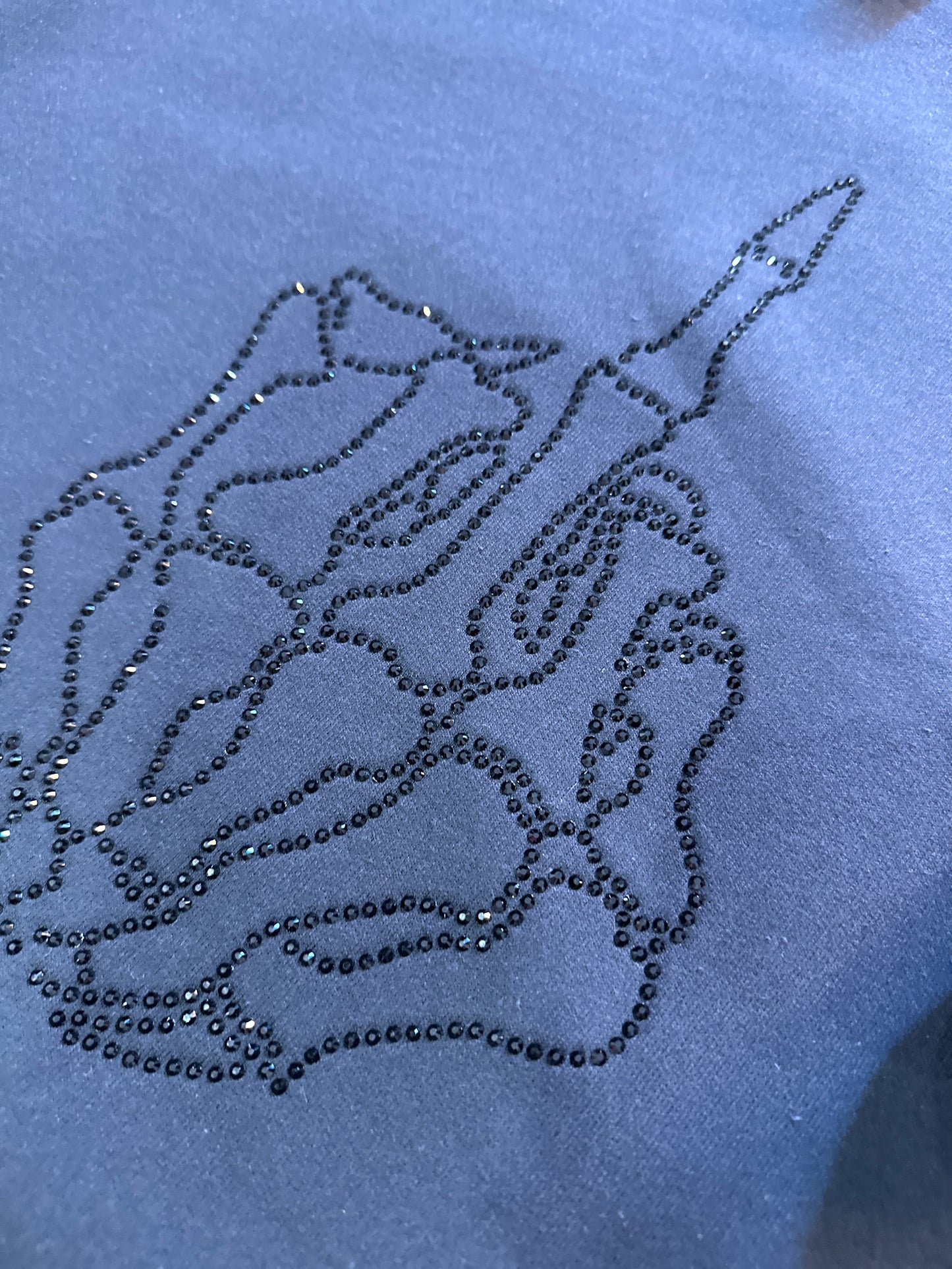 Rhinestone skelly sweatshirt