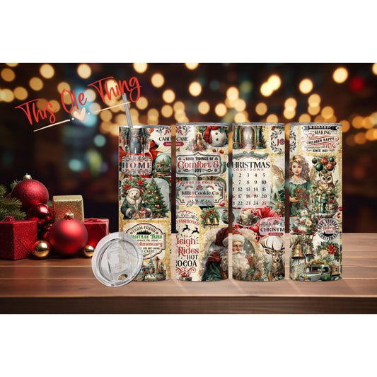 Vintage Christmas 20oz Tumbler