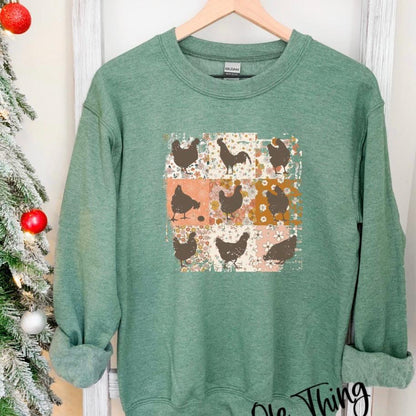 Distressed Chicken Crewneck Sweatshirt