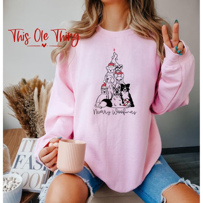 Merry Woofmas Dog Tree Crewneck Sweatshirt
