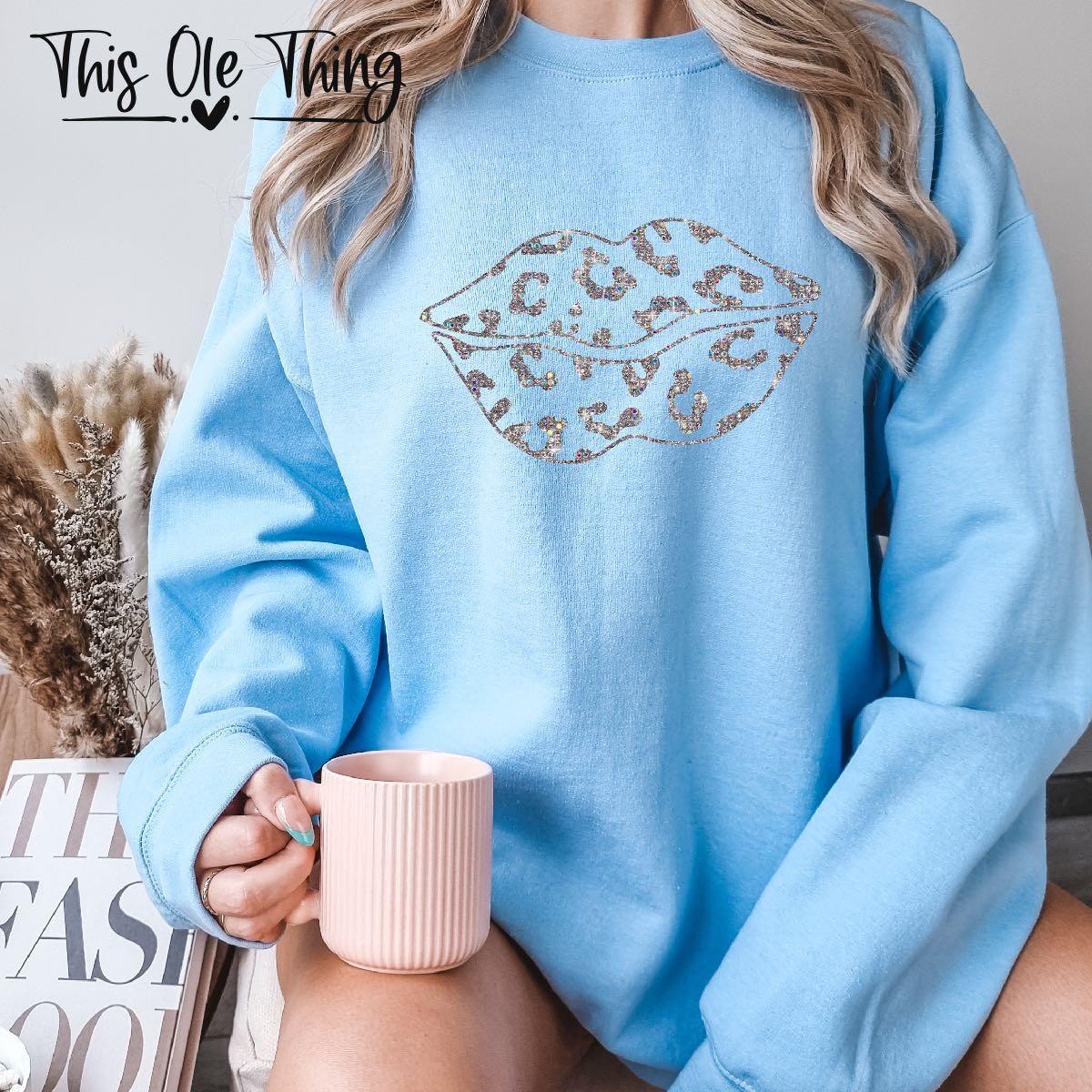 Faux Sequin Cheetah Crewneck Sweatshirt - photo 4