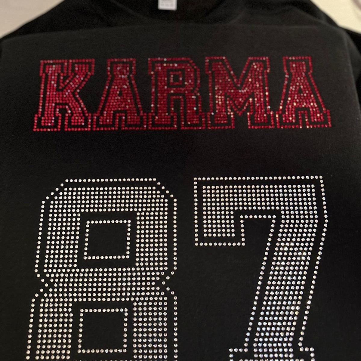 Karma 87 Rhinestone Crewneck Sweatshirt