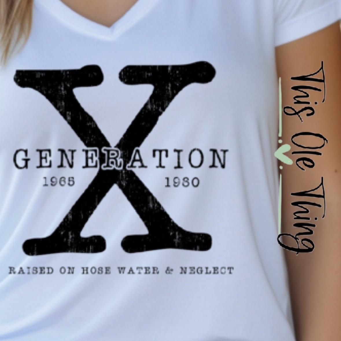 Generation X Black & White V-Neck Tee