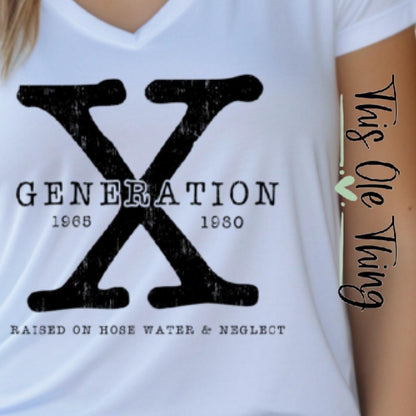 Generation X Black & White V-Neck Tee