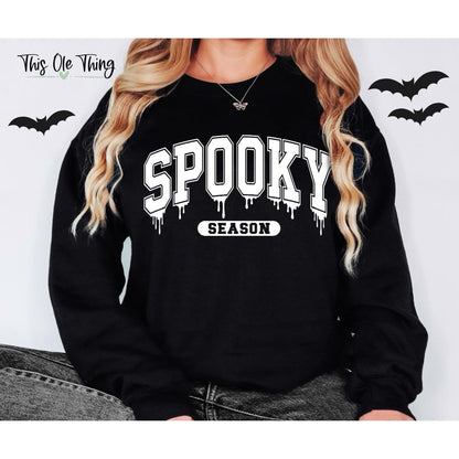 Spooky Season Drip Letter Crewneck Sweatshirt
