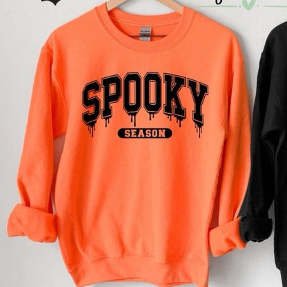 Spooky Season Drip Letter Crewneck Sweatshirt