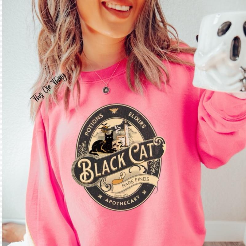 Black Cat Fall Crewneck Sweatshirt
