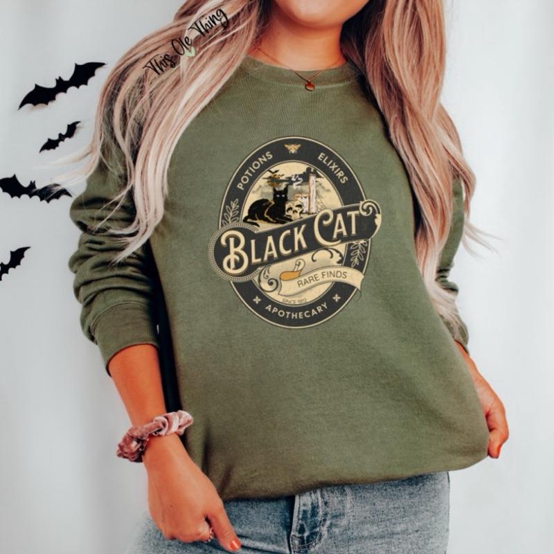 Black Cat Fall Crewneck Sweatshirt