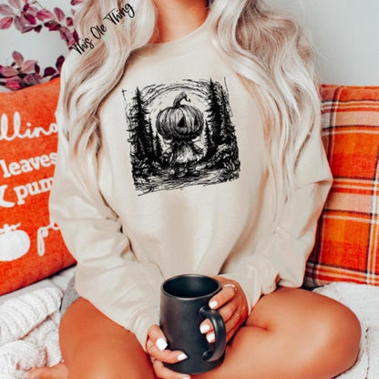 Halloween Pumpkin Crewneck Sweatshirt