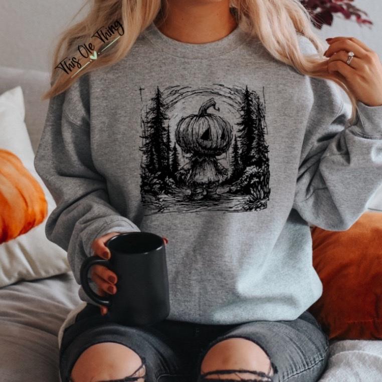 Halloween Pumpkin Crewneck Sweatshirt