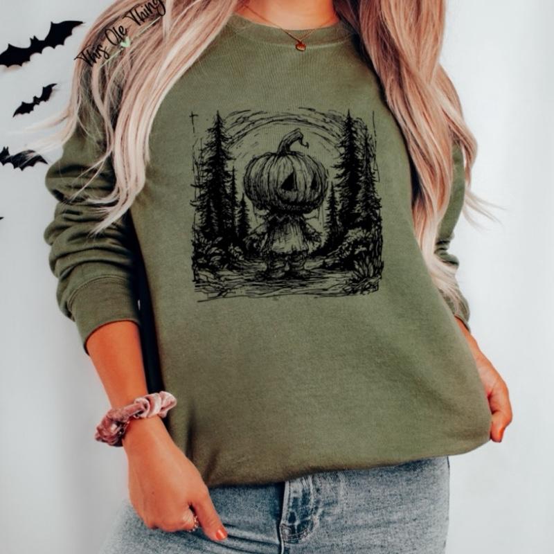 Halloween Pumpkin Crewneck Sweatshirt