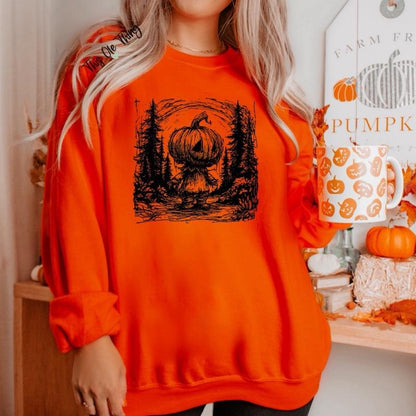 Halloween Pumpkin Crewneck Sweatshirt