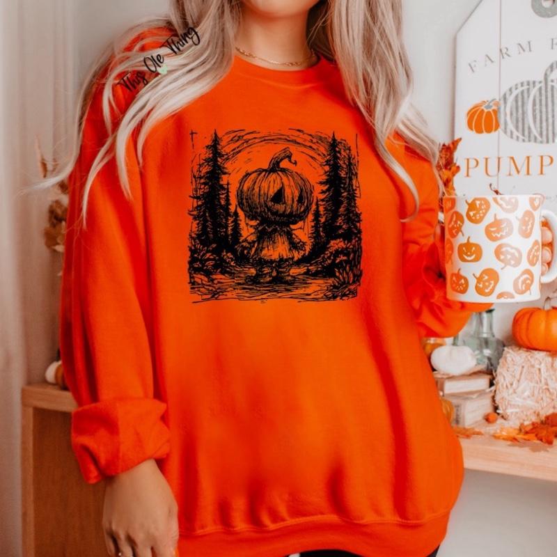 Haunted Pumpkin Crewneck Sweatshirt - photo 7