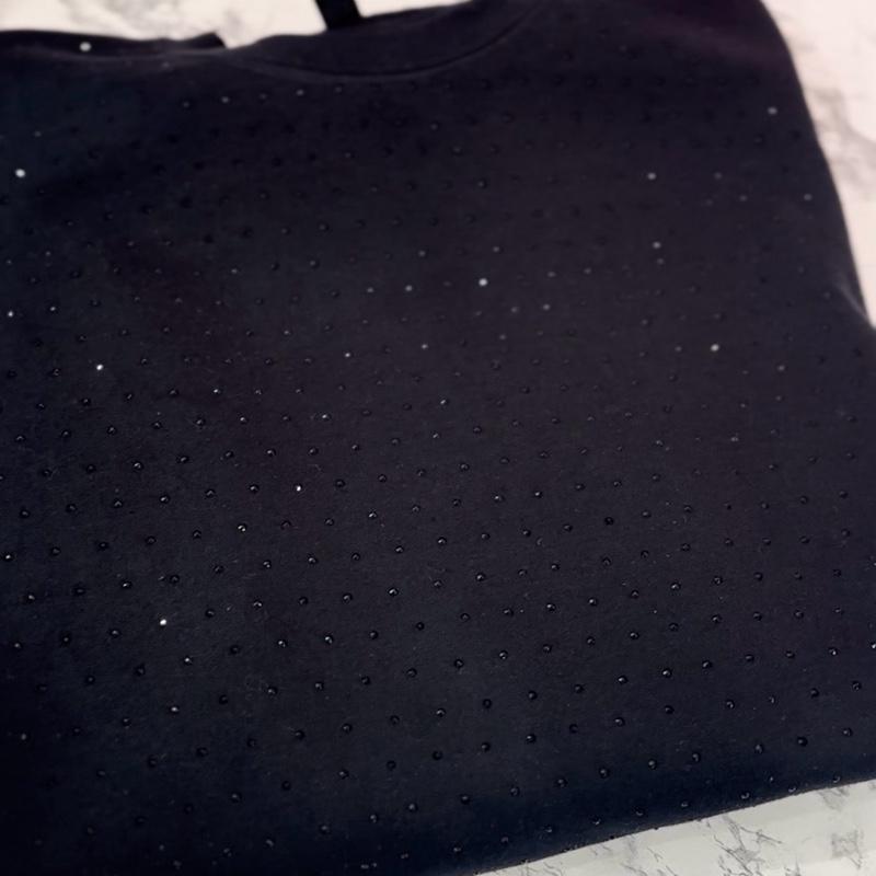 Black On Black Rhinestone Sweatshirt - photo 2