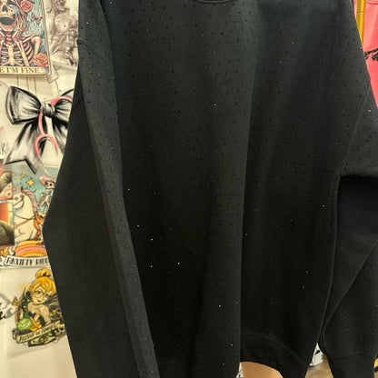 Black On Black Rhinestone Sweatshirt - photo 4