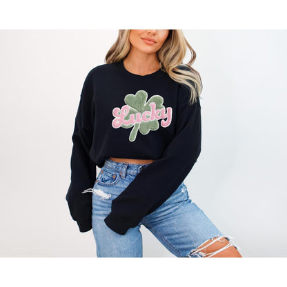 Lucky Faux Yarn St Patricks Day Sweatshirt