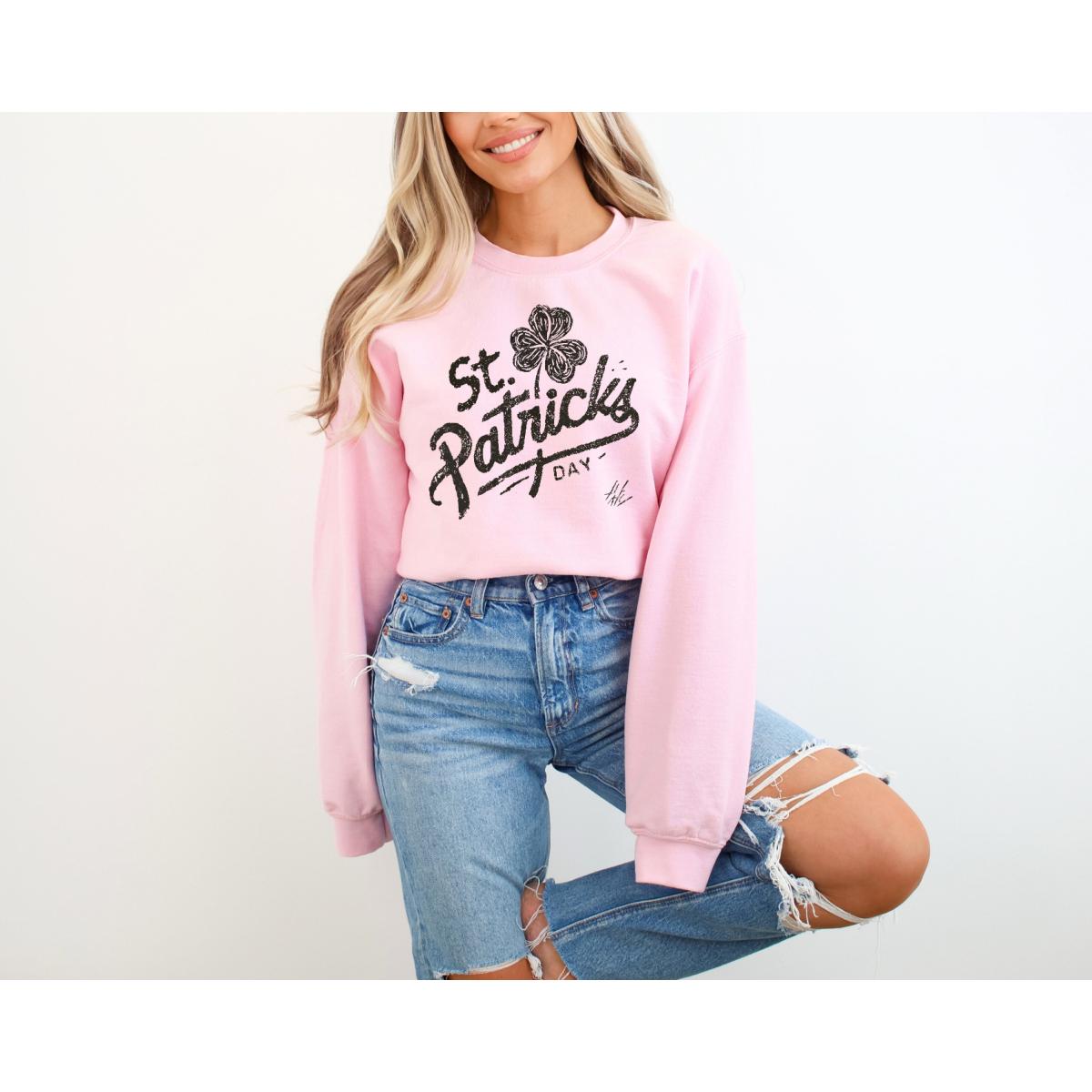 St Patricks Day Grunge Print Sweatshirt