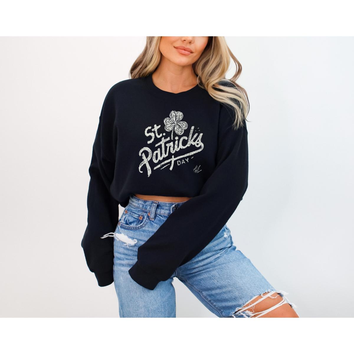St Patricks Day Grunge Print Sweatshirt