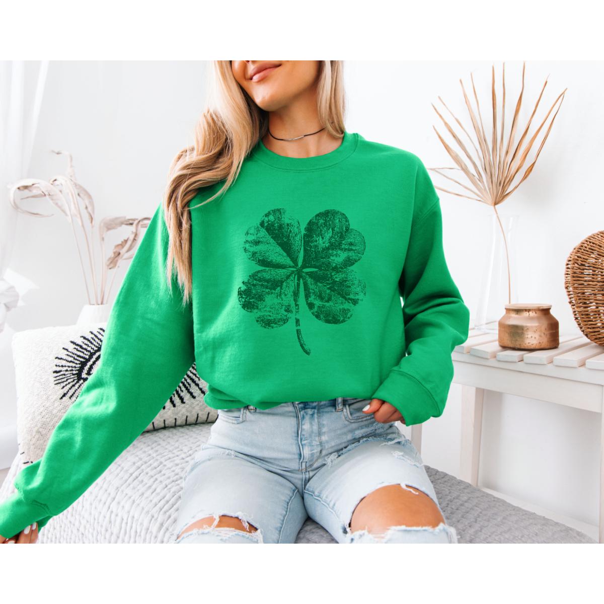 Four Leaf Clover St Patricks Day Sweatshirt