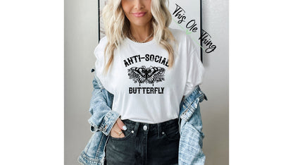 Anti social butterfly tee