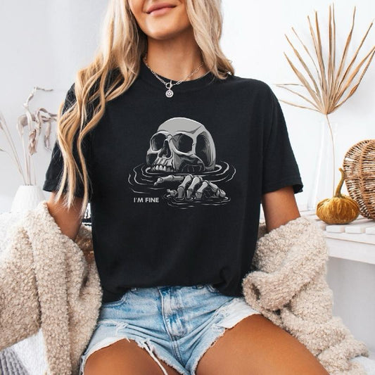 I'm Fine Skull T-Shirt