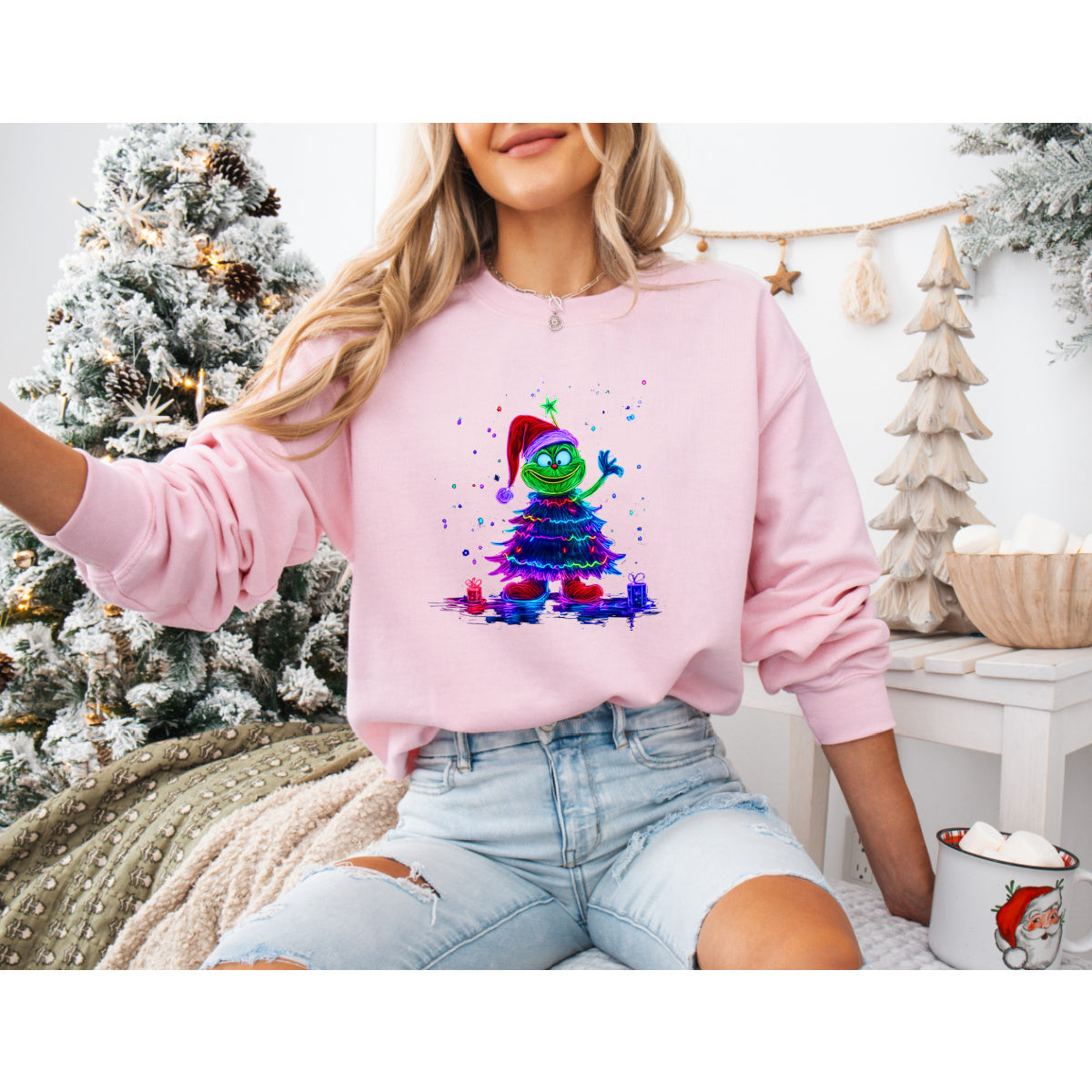 Green monster tree sweatshirt