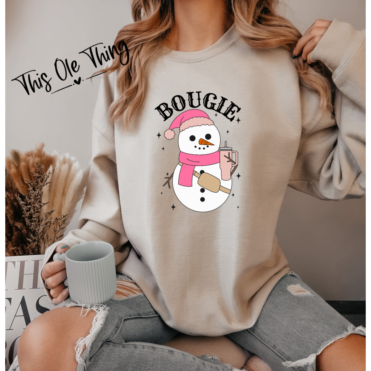 Bougie snowman Crewneck sweatshirt