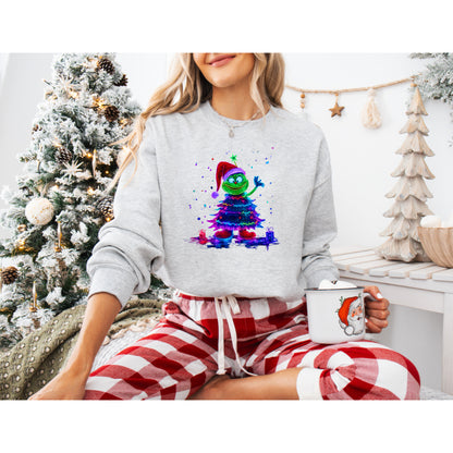 Green monster tree sweatshirt