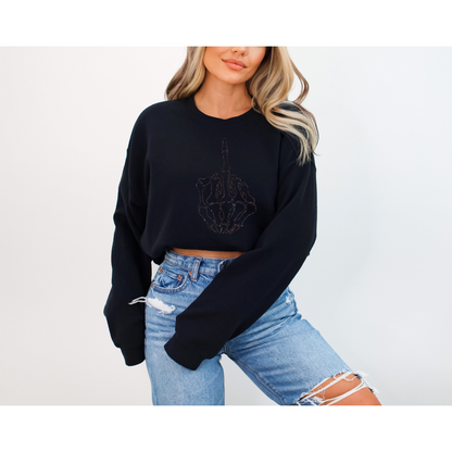 Rhinestone skelly sweatshirt