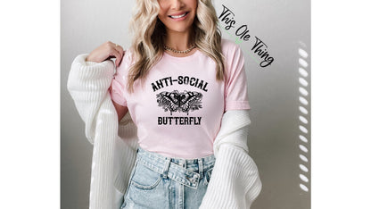 Anti social butterfly tee