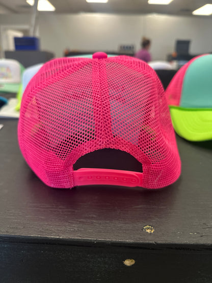 “I Got My Cooch Pierced at Claire’s” Embroidered Neon Hat