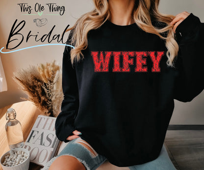 Wifey faux lace sweatshirt