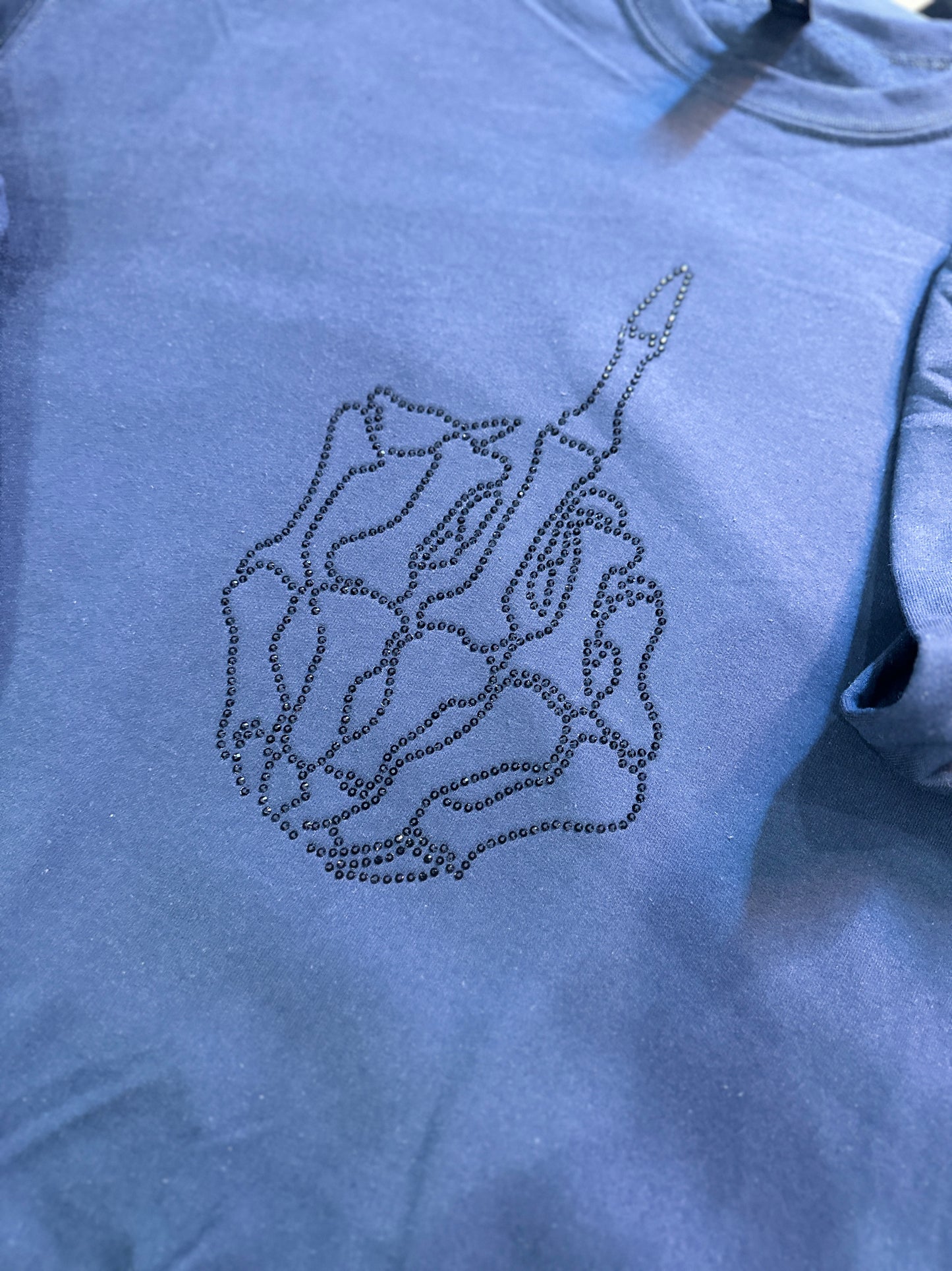 Rhinestone skelly sweatshirt