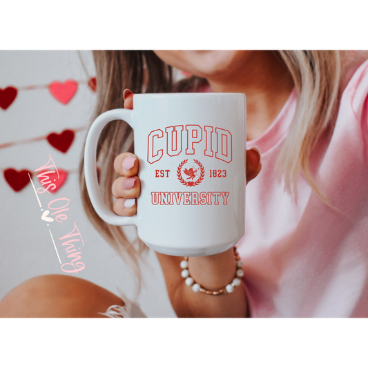 Cupid university mug