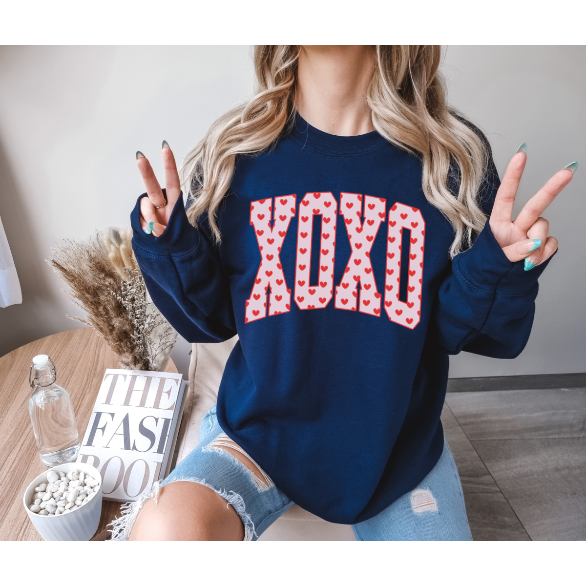 XoXo hearts crewneck sweatshirt