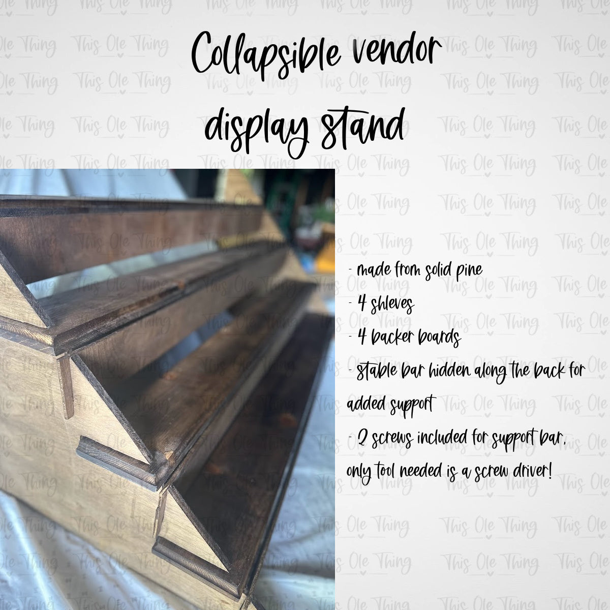 Collapsible vendor display stands