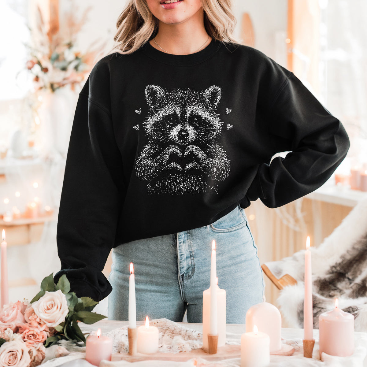 Racoon love sweatshirt