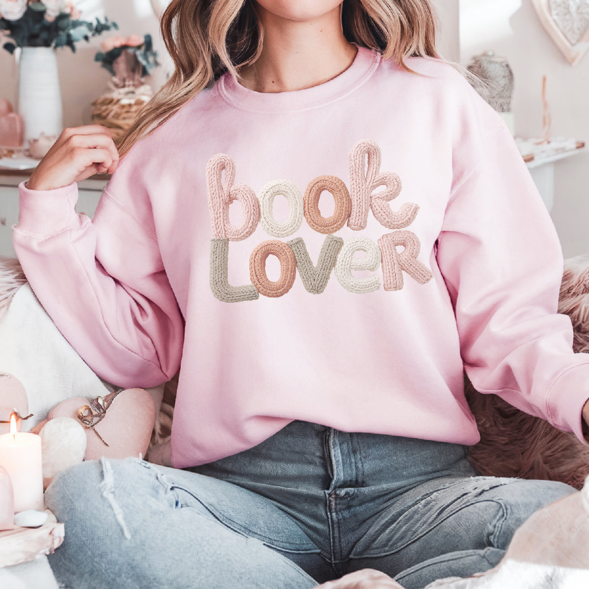 Book Lover Faux Knit Sweatshirt