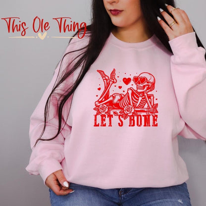 Let's Bone Valentine Crewneck Sweatshirt