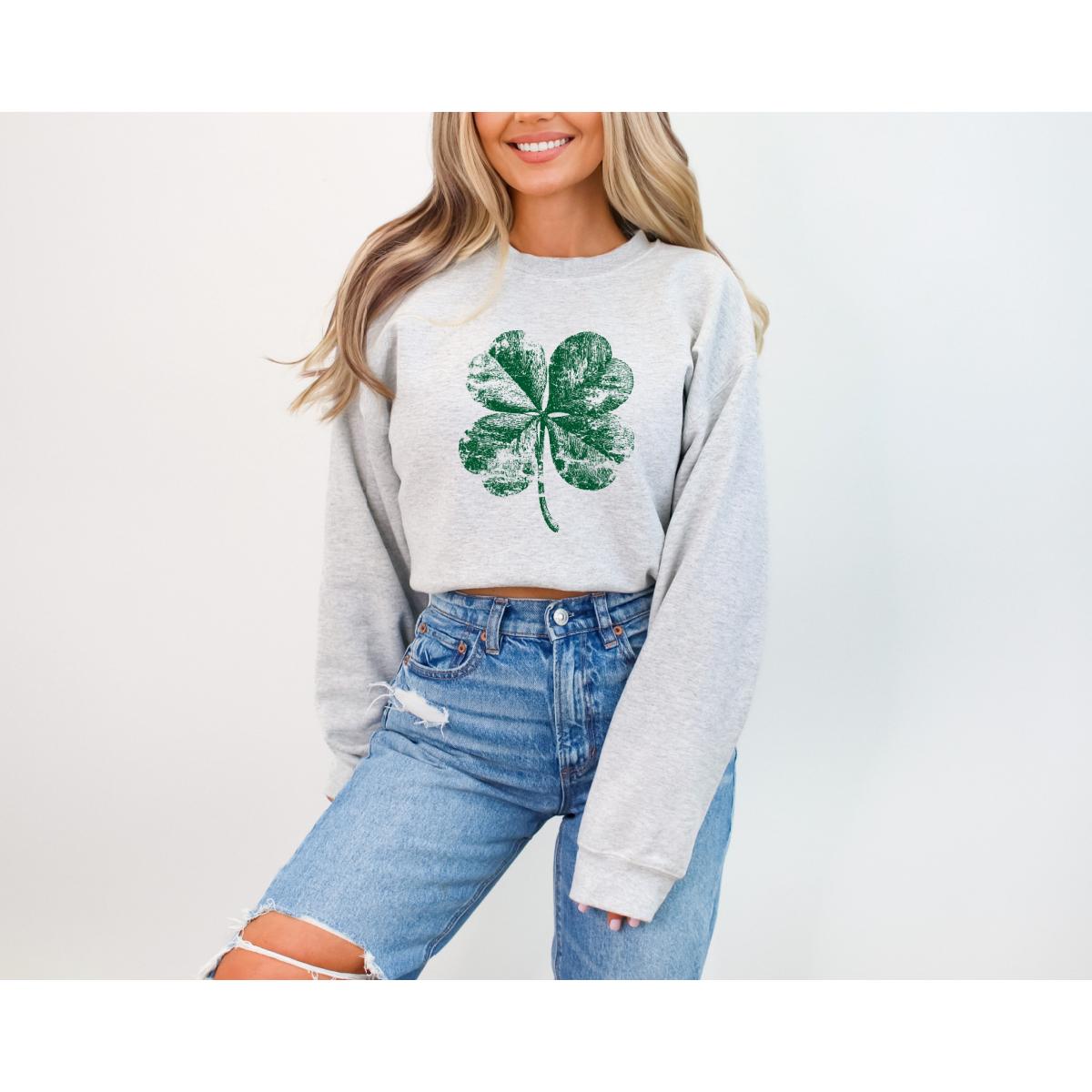 Four Leaf Clover St Patricks Day Sweatshirt - photo 2