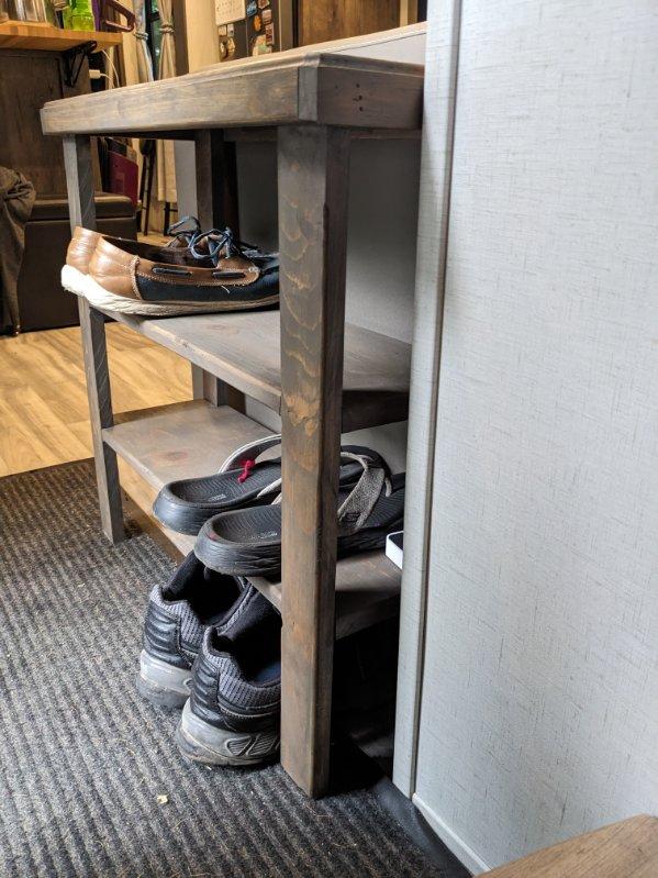 RV shoe rack