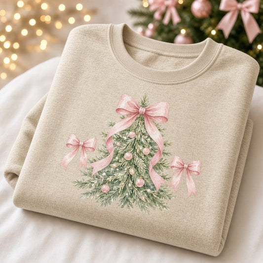 Pretty in Pink Christmas Crewneck Sweatshirt