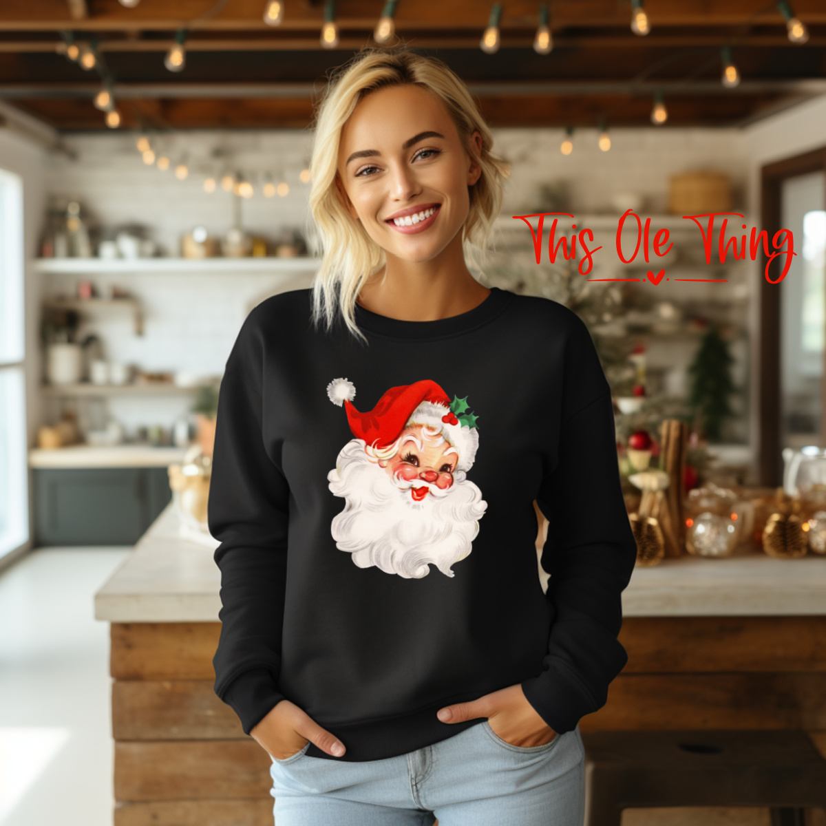 Red vintage santa crewneck