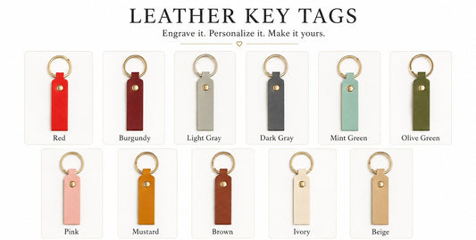 Custom engraved leather keychain