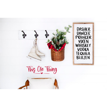 8"x10" Dasher Dancer Whiskey Vodka Sign