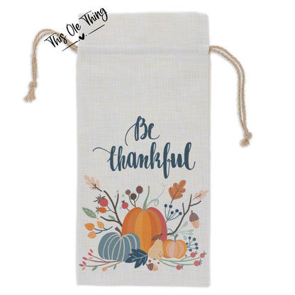 Custom Burlap Wine Drawstring gift bag