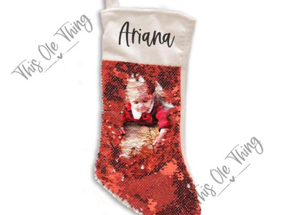 Customizable sequin stocking